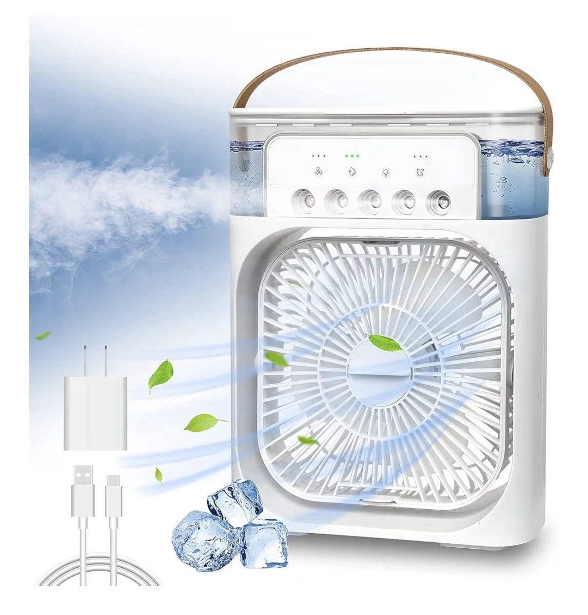 Portable Air Conditioner Fan, Mini Evaporative Air Cooler with 7 Colors LED